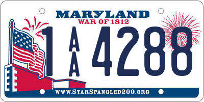 MD license plate 1AA4288