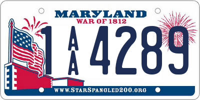 MD license plate 1AA4289