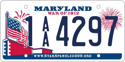 MD license plate 1AA4297