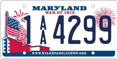 MD license plate 1AA4299