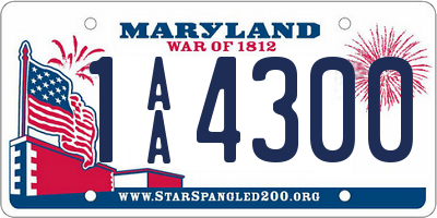 MD license plate 1AA4300