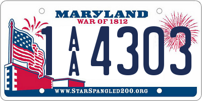 MD license plate 1AA4303