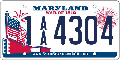 MD license plate 1AA4304