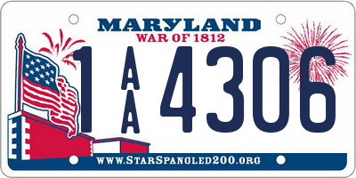 MD license plate 1AA4306