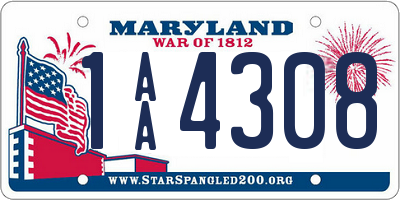 MD license plate 1AA4308