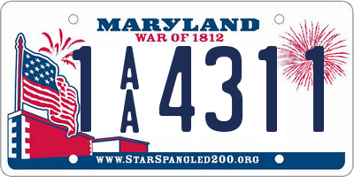 MD license plate 1AA4311