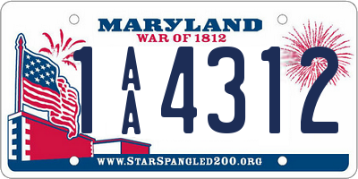 MD license plate 1AA4312