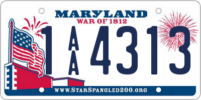 MD license plate 1AA4313