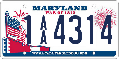 MD license plate 1AA4314