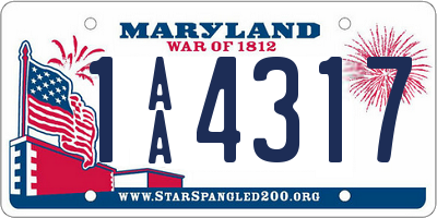 MD license plate 1AA4317