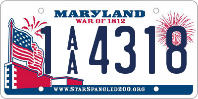 MD license plate 1AA4318