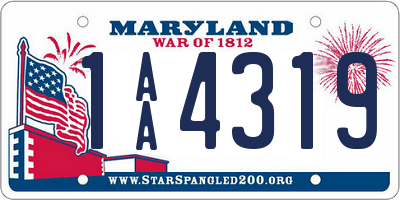 MD license plate 1AA4319