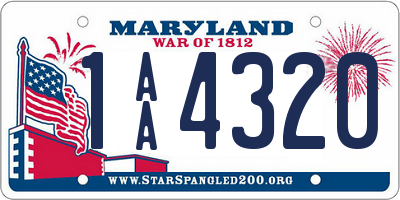 MD license plate 1AA4320