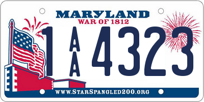 MD license plate 1AA4323