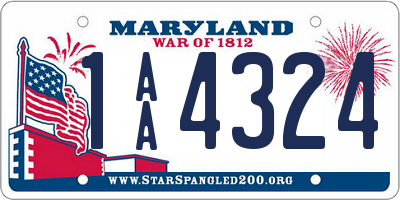 MD license plate 1AA4324