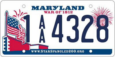 MD license plate 1AA4328