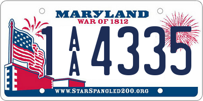 MD license plate 1AA4335