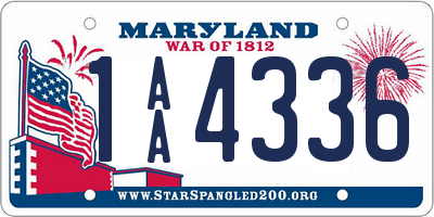 MD license plate 1AA4336