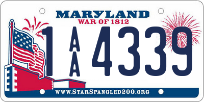 MD license plate 1AA4339