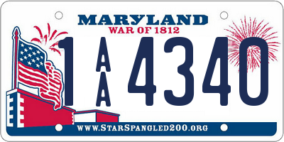 MD license plate 1AA4340