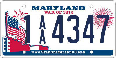 MD license plate 1AA4347