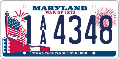 MD license plate 1AA4348