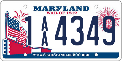 MD license plate 1AA4349