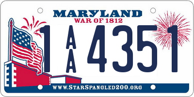 MD license plate 1AA4351