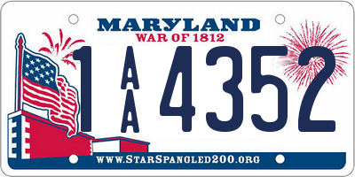 MD license plate 1AA4352