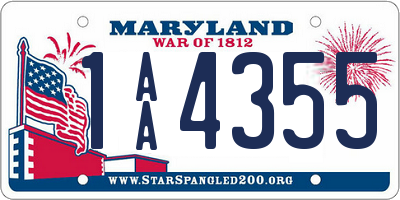 MD license plate 1AA4355