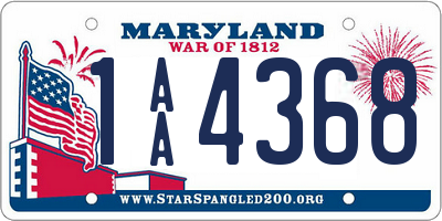 MD license plate 1AA4368