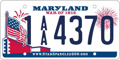 MD license plate 1AA4370