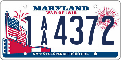 MD license plate 1AA4372