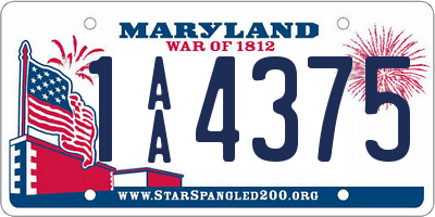 MD license plate 1AA4375