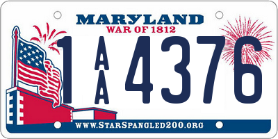 MD license plate 1AA4376