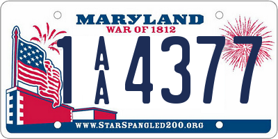 MD license plate 1AA4377