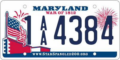 MD license plate 1AA4384