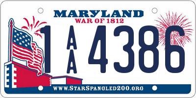 MD license plate 1AA4386