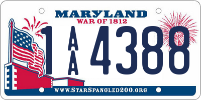 MD license plate 1AA4388