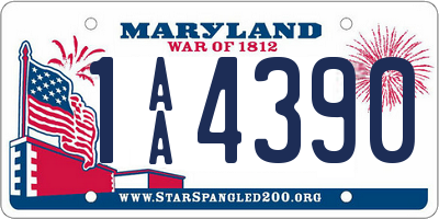 MD license plate 1AA4390