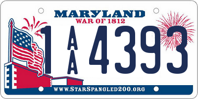 MD license plate 1AA4393