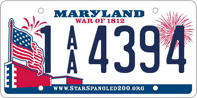 MD license plate 1AA4394