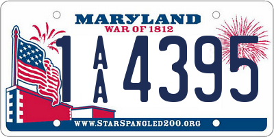 MD license plate 1AA4395