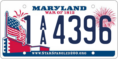 MD license plate 1AA4396