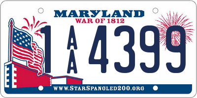 MD license plate 1AA4399