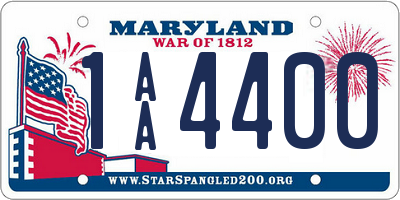 MD license plate 1AA4400