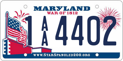 MD license plate 1AA4402