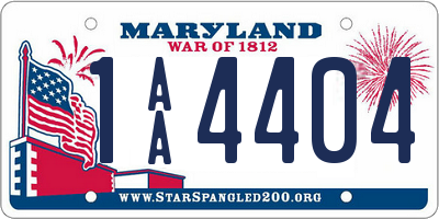 MD license plate 1AA4404