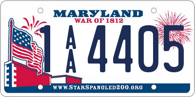 MD license plate 1AA4405