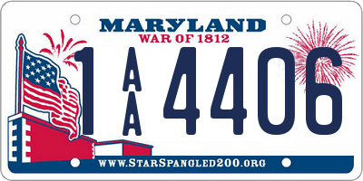 MD license plate 1AA4406